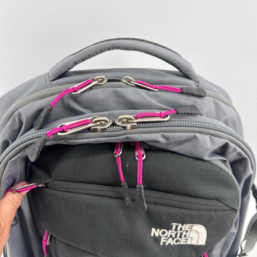 The North Face Surge Backpack Gray Black Pink FlexVent Laptop Bag Mens Womens